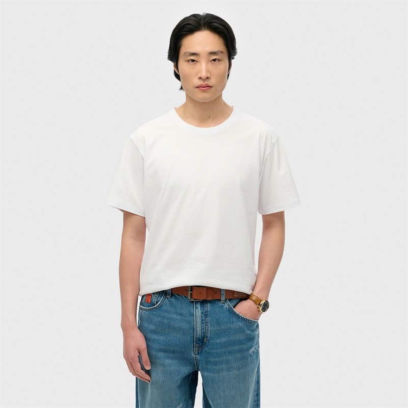 Superdry Herren - Essentials Lockeres T-Shirt - Optic