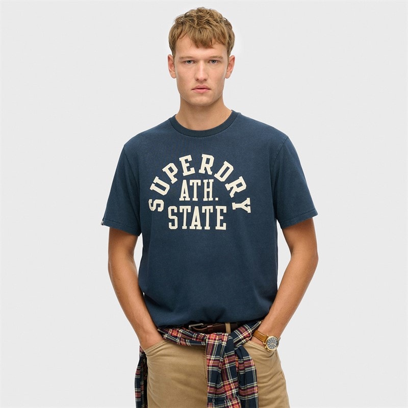Superdry Herren - Athletisches T-Shirt - Nautical Navy