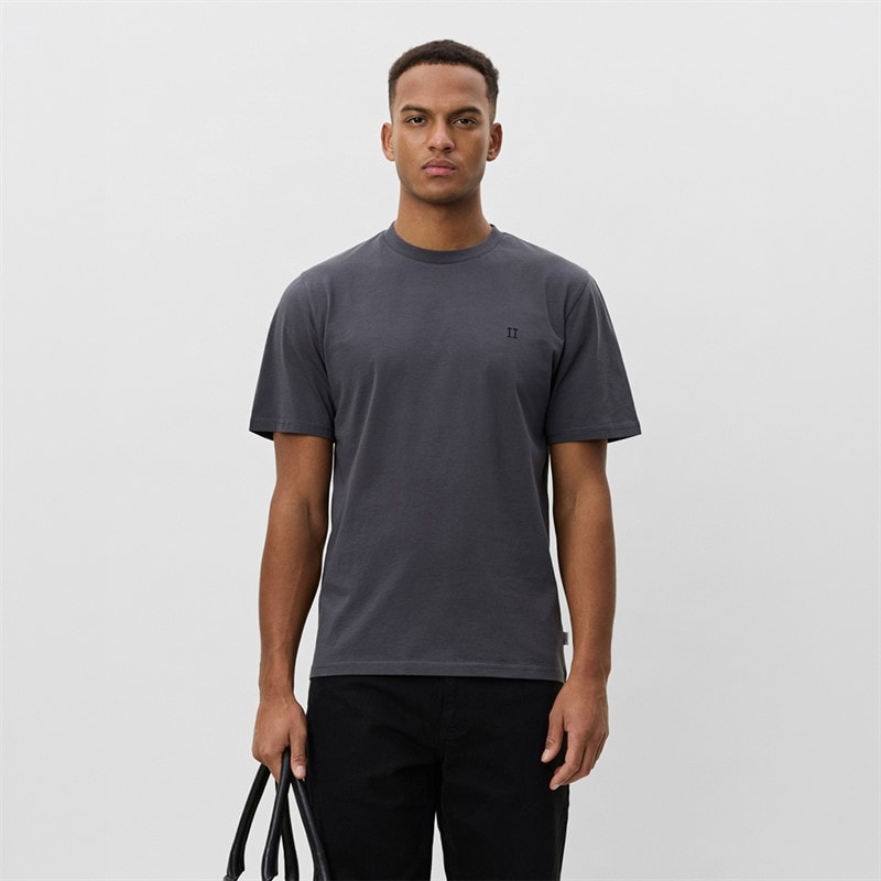 Les Deux Herren Kern Kontrast T Shirt Asphalt