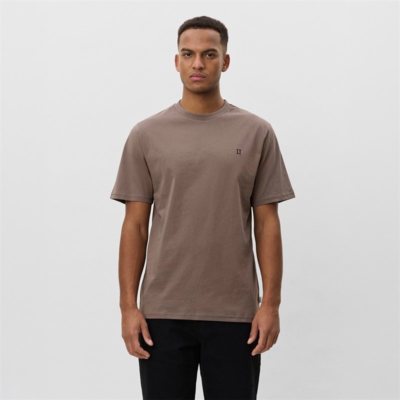 Les Deux Herren Kern Kontrast T Shirt Mountain Grey Brown