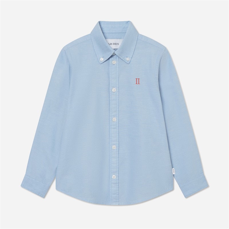 Les Deux Junge Konrad Kontrast Oxford Hemd Light Blue