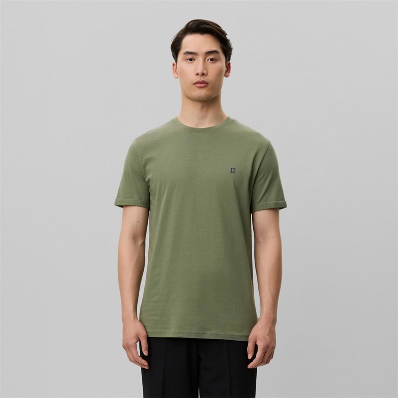 Les Deux Herren Norregaard Kontrast T Shirt Olivine Green