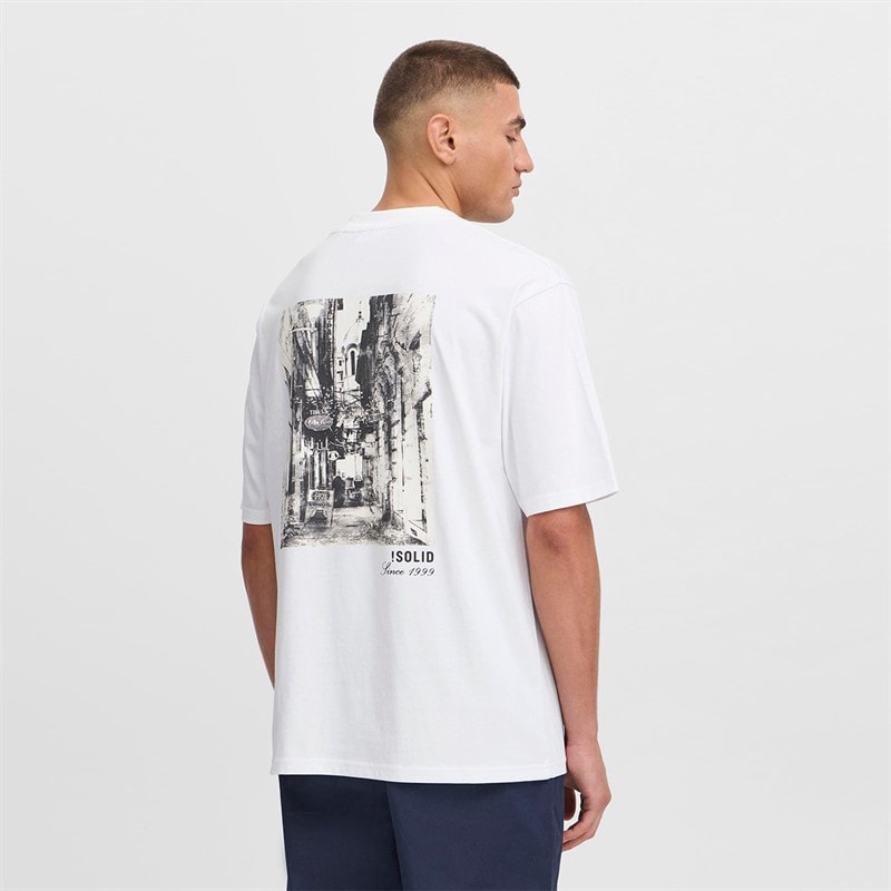 Solid Heren Bilop T-shirt Wit