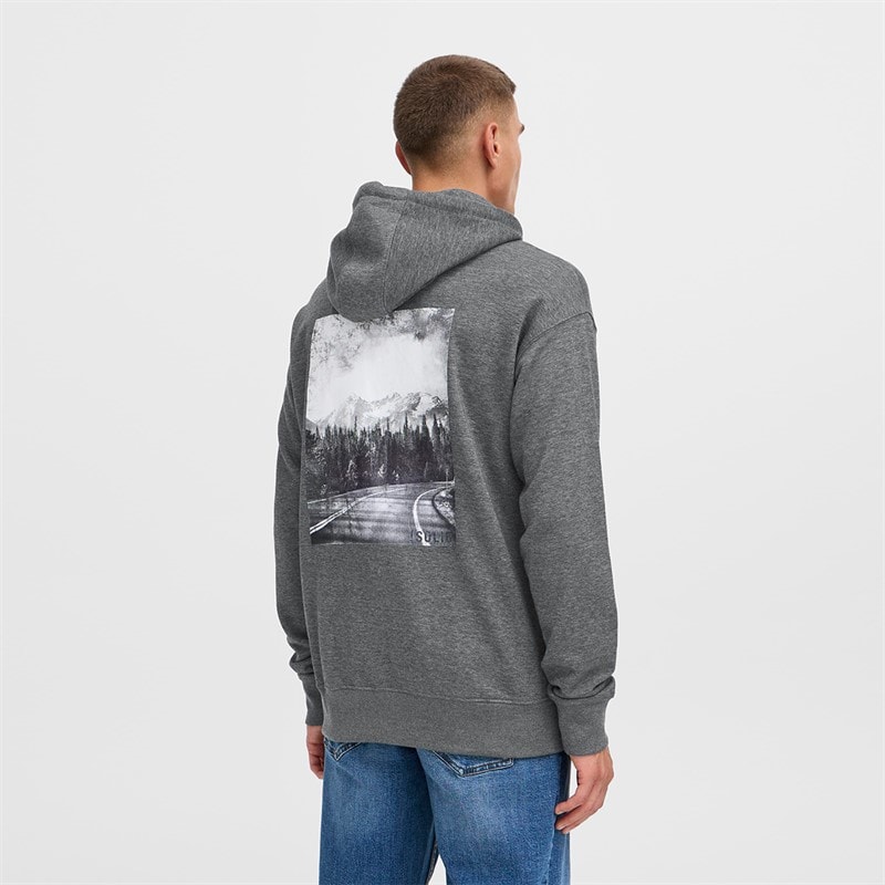 Solid Heren Dix Hoodie Dark Grey Melange