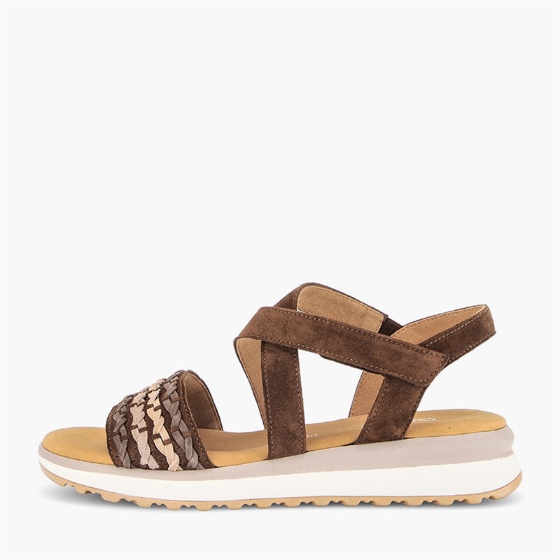 Gabor Dames Elastische Enkelband Sandalen Bruin/Multi