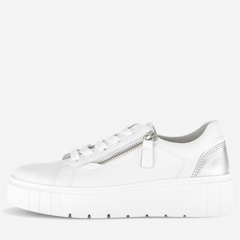 Gabor Dames Platform Sneakers Wit/Silver