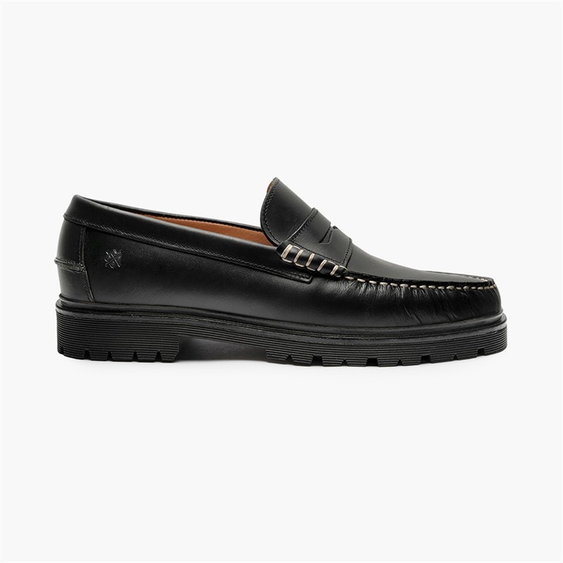Playboy Footwear Heren Austin 5.0 Instappers Black Leather/Zwart