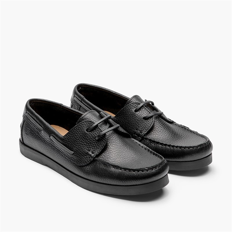 Playboy Footwear Herren Aron Schuhe Black Tumbled Leather/Schwarz