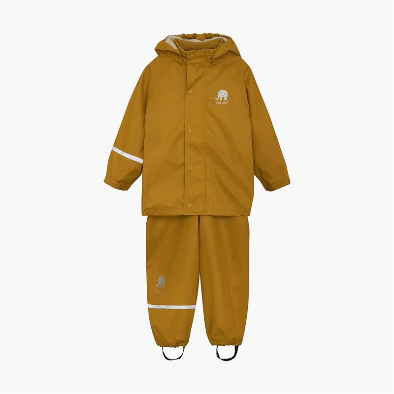 Celavi Kinderen Celavie Effen PU Basis Regenpak Set Buckthorn Brown