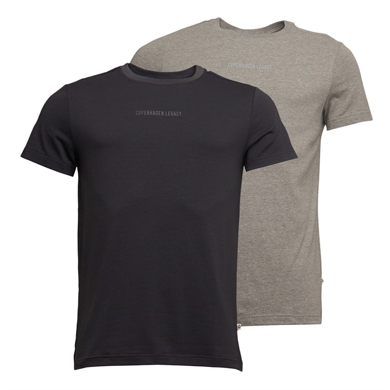 Copenhagen Legacy Herenshirt 2-pack grijs melange/antraciet