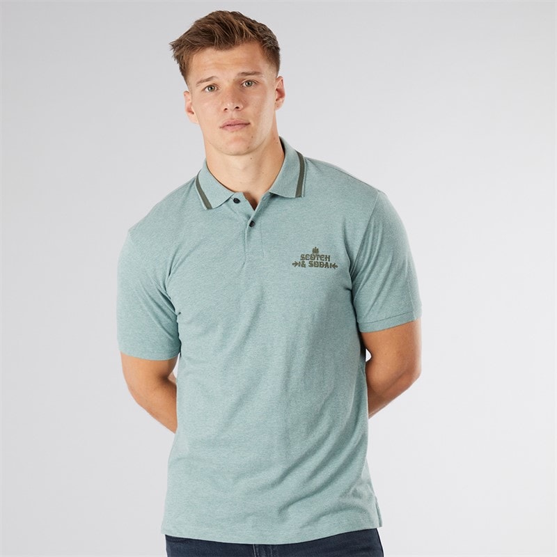 Scotch & Soda Polo Piqué Homme Olive/Kaki
