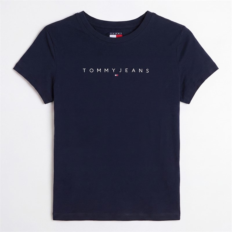 Tommy Jeans Dames T-shirt met lineaire print Dark Night Navy 1
