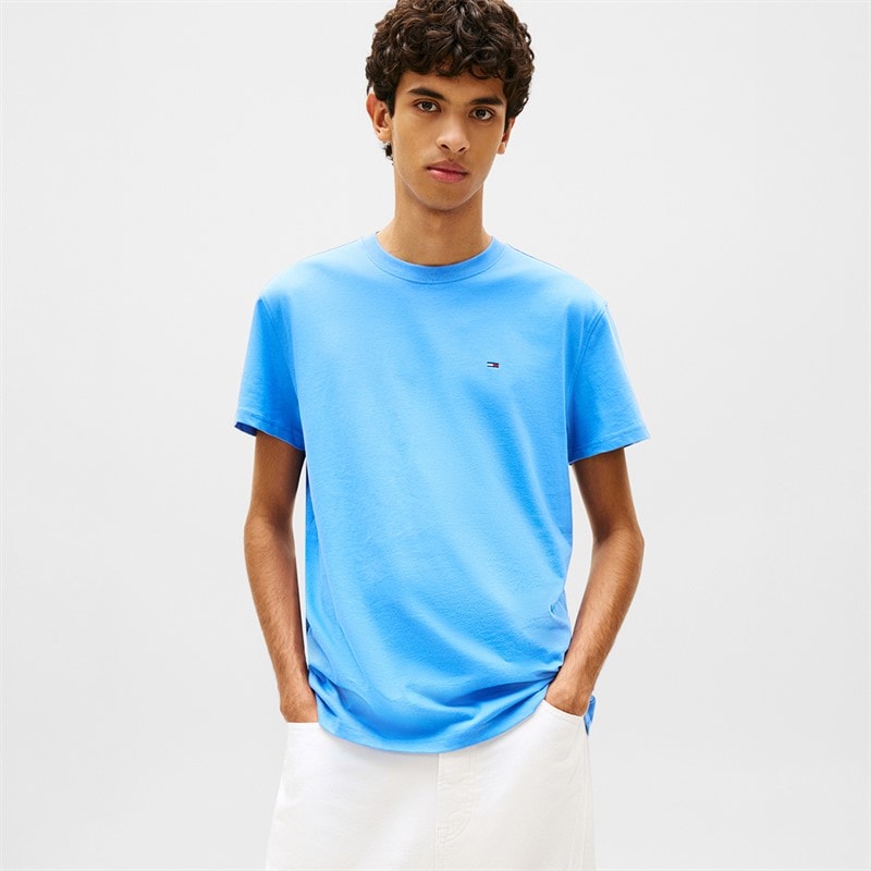 Tommy Jeans Heren vlag T-shirt Blue Twilight