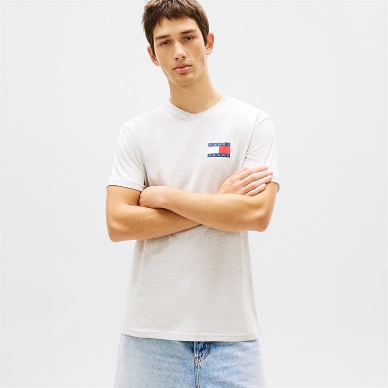 Tommy Jeans Heren Slim Essentieel T-shirt Ice Grey Heather