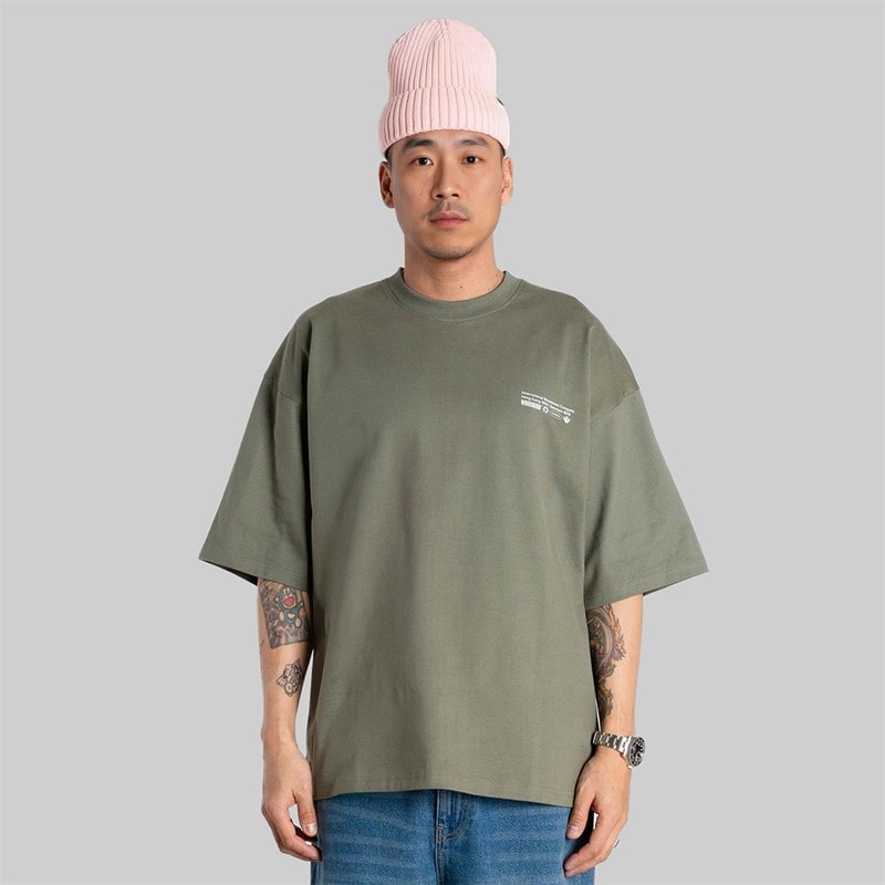 Woodbird Heren Beam Wobble T-shirt Grijs Groen Grey-Green