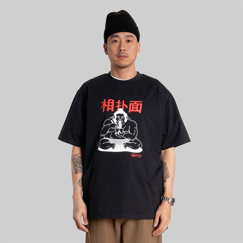 Woodbird Heren Baine Sumo T-shirt Zwart