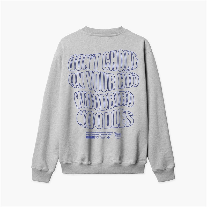 Woodbird Herren Rohrstuhl Wackel Sweatshirt Grey Melange