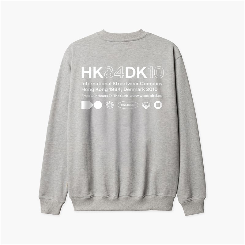 Woodbird Herren Cane HKDK Sweatshirt Grey Melange