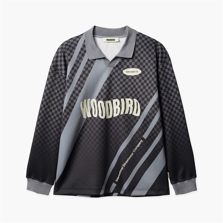 Woodbird Heren Kai Lange Mouw Sport T-shirt Zwart