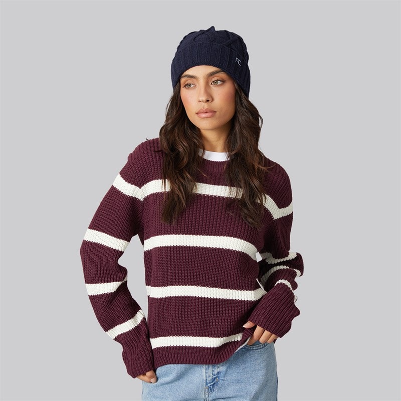 JJ REBEL Dames Jasmine Gebreide Ronde Hals Fig