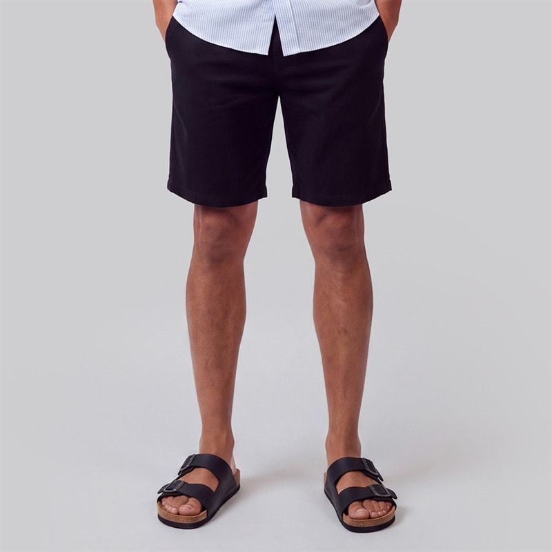 JJ REBEL Heren Zonnige Chino Korte Broek Zwart