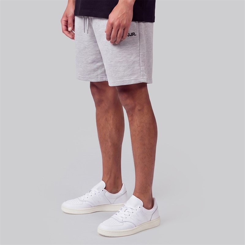 JJ REBEL Heren Logo Sweat Shorts Lichtgrijs Melange