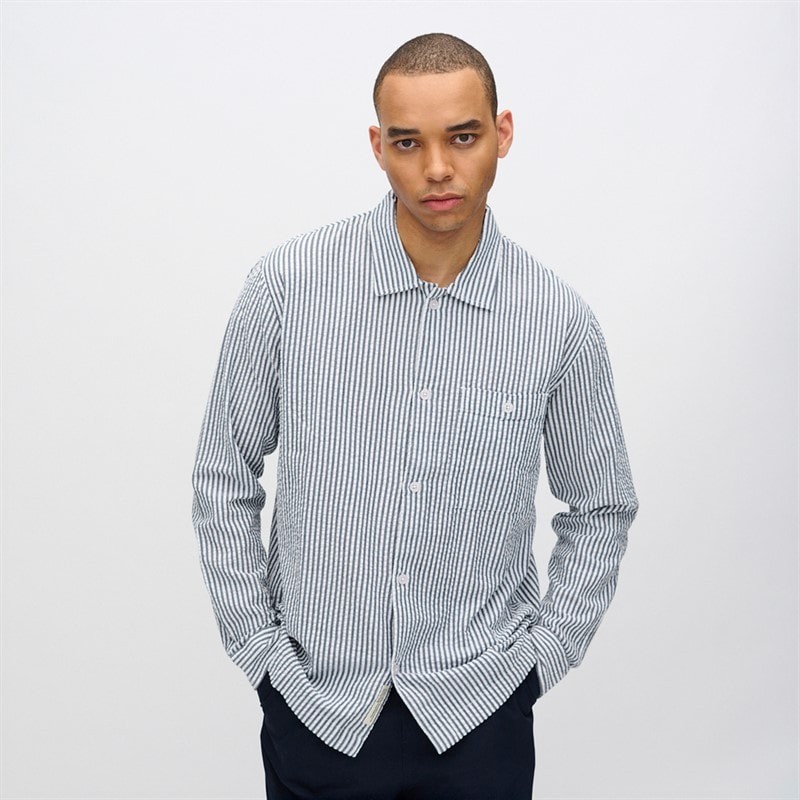 Minimum Heren Francis Lange Mouwen Shirt 3922 Sky Captain