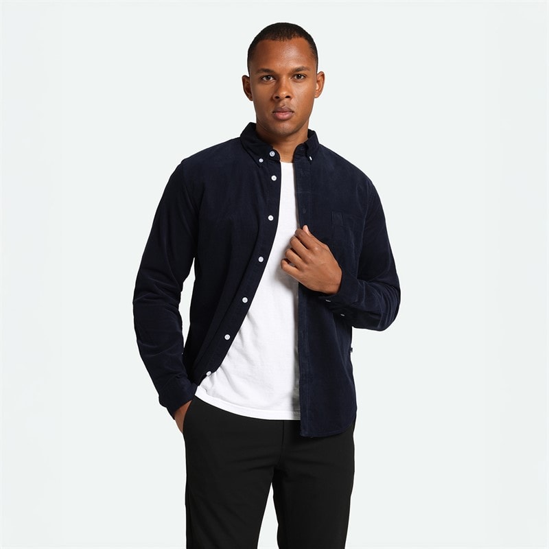 Minimum Heren Colt Shirt met Lange Mouwen 687 Navy Blazer