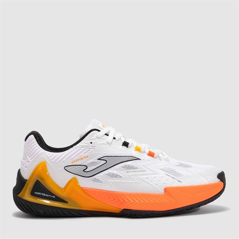 Joma Heren Open 25 Padel Schoenen wit Fluorescent Saffron
