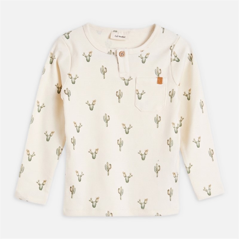 Lil' Atelier Haut manches longues Layo Cactus Garçon Coconut Milk