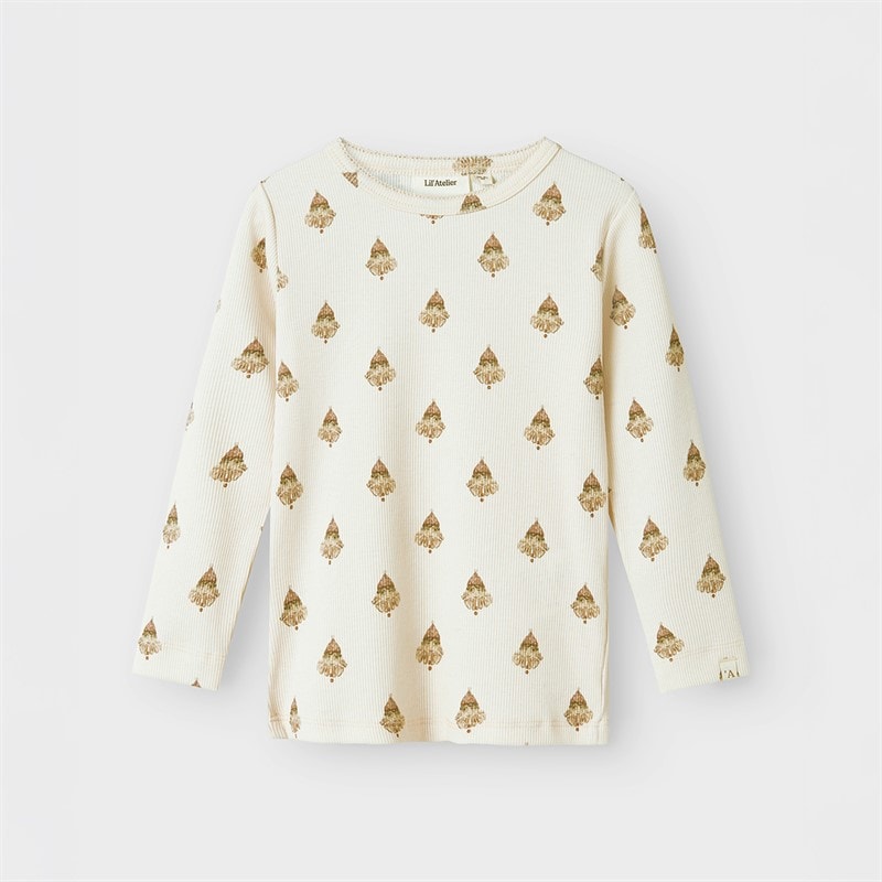 Lil' Atelier Meisjes Lavo Lange Mouwen T-shirt Pastel Parchment