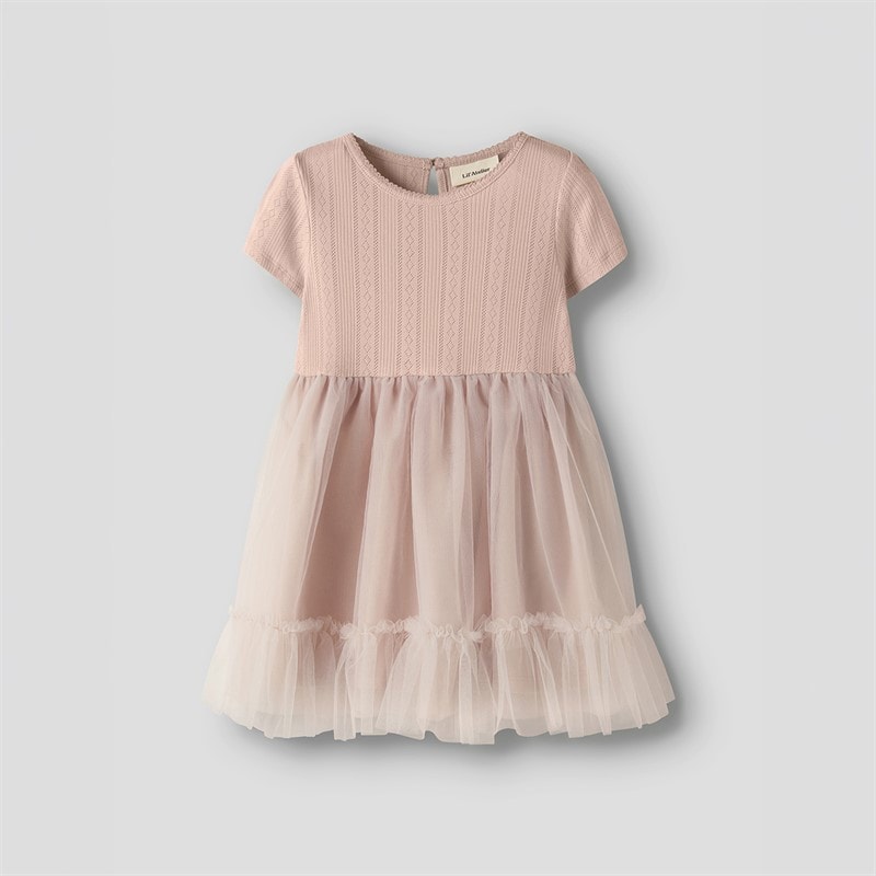 Lil' Atelier Robe Fanella en tulle Fille Peach Whip