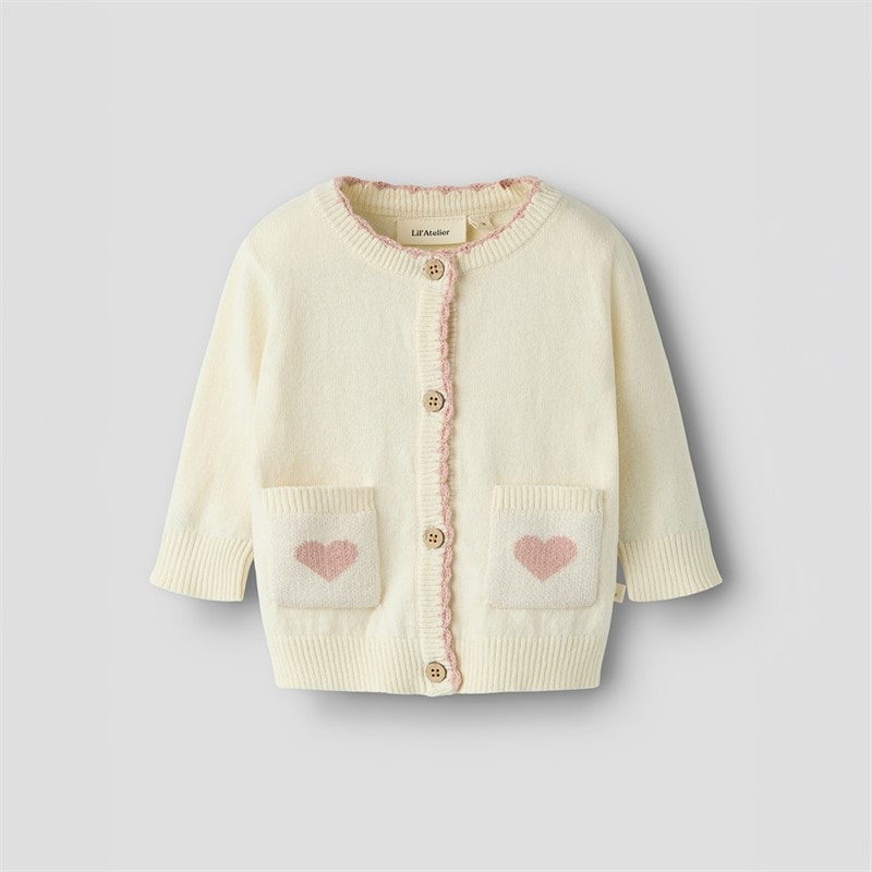 Lil' Atelier Fille Cardigan Tricoté Saran Turtledove