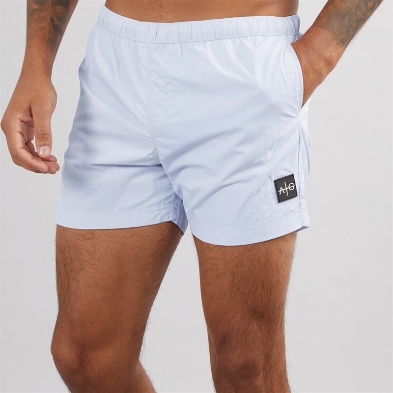 Avant Garde Heren Farris Crinkle Zwemshort Zilver Blauw