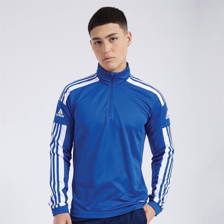 adidas Herensquadra 21 1/4 rits trainingsshirt Royal Blue/Wit