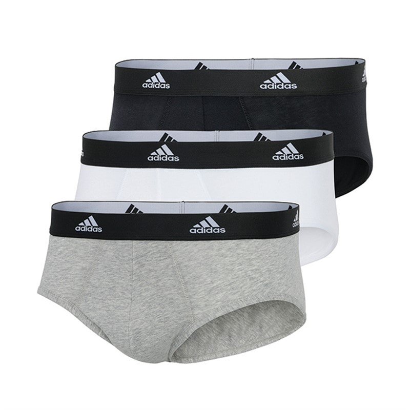 adidas Heren Active Flex Katoen Set van 3 Onderbroeken Zwart/Wit/Grijs