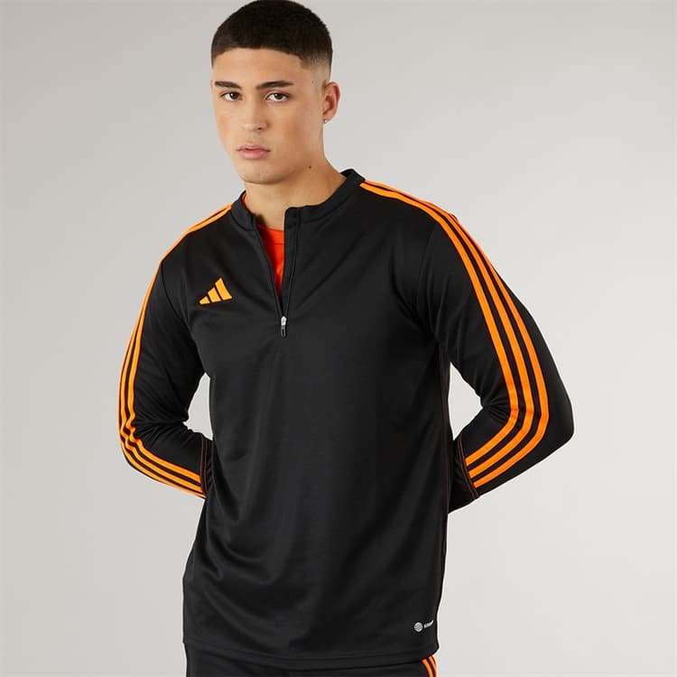 adidas Heren Tiro 23 Club 1/4 Rits Trainingsshirt Zwart/Signaal Oranje