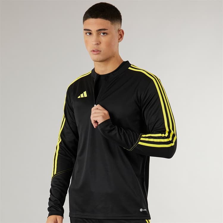 adidas Heren Tiro 23 Club 1/4 Rits Trainingsshirt Zwart/Helder Geel