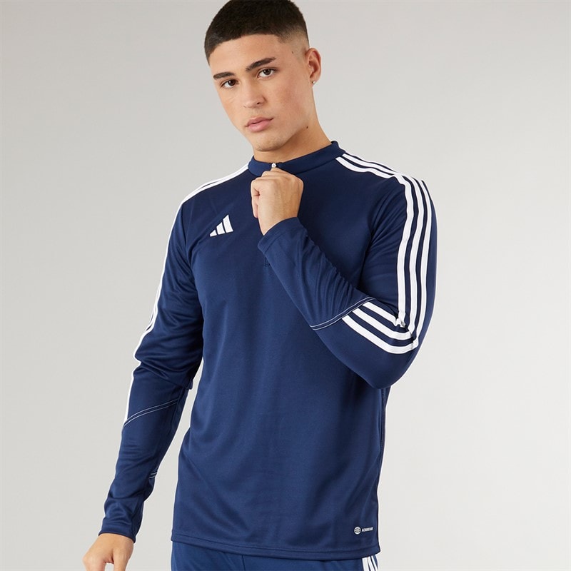 adidas Haut d'entraînement Tiro 23 Club 1/4 Zip Homme Bleu Marine/Blanc