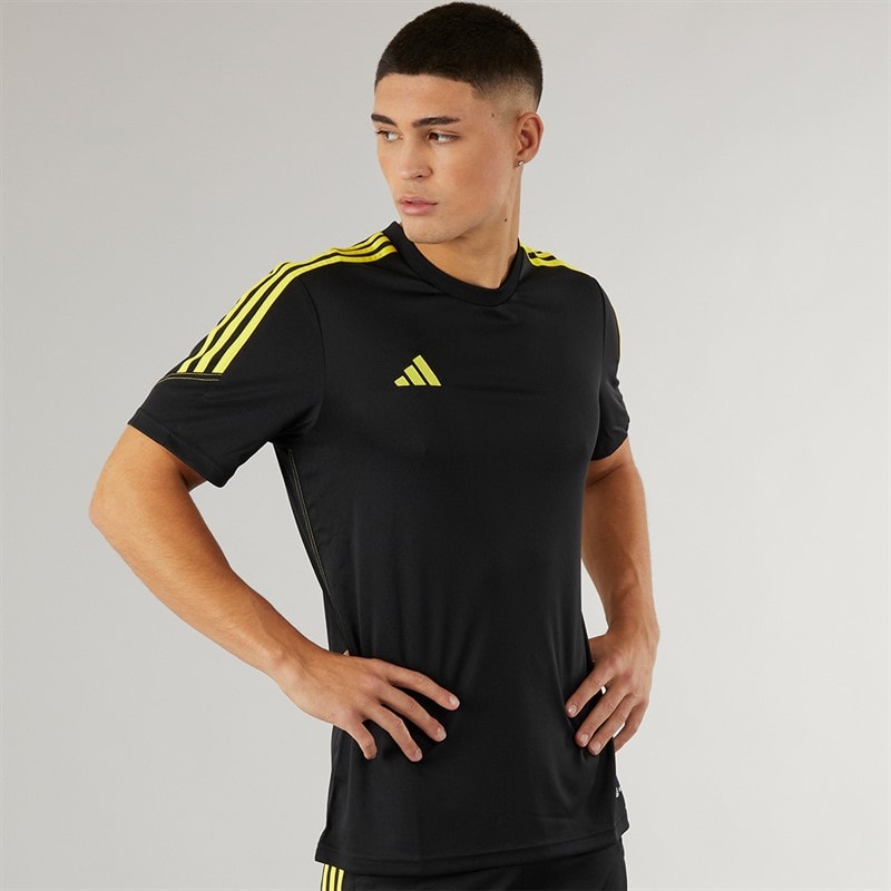adidas Heren Tiro 23 Club T Shirt Zwart/Bright Yellow