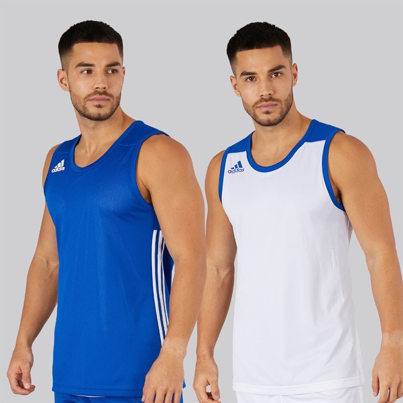 adidas Maillot de Basketball Réversible Homme 3G Speed Collegiate Royal/Blanc