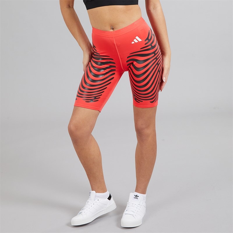 adidas Collant de course Adizero Responsive Control Femme, jambe courte Semi Lucid Red/Noir