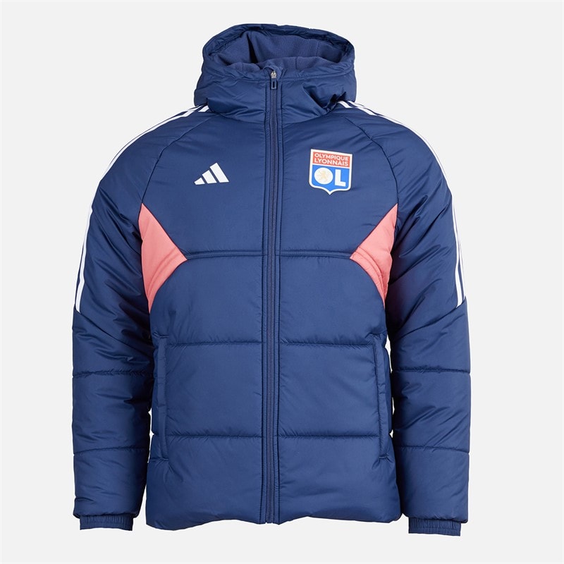 adidas Heren OL Olympique Lyon Winterjas Tech Indigo/Hazy Rose
