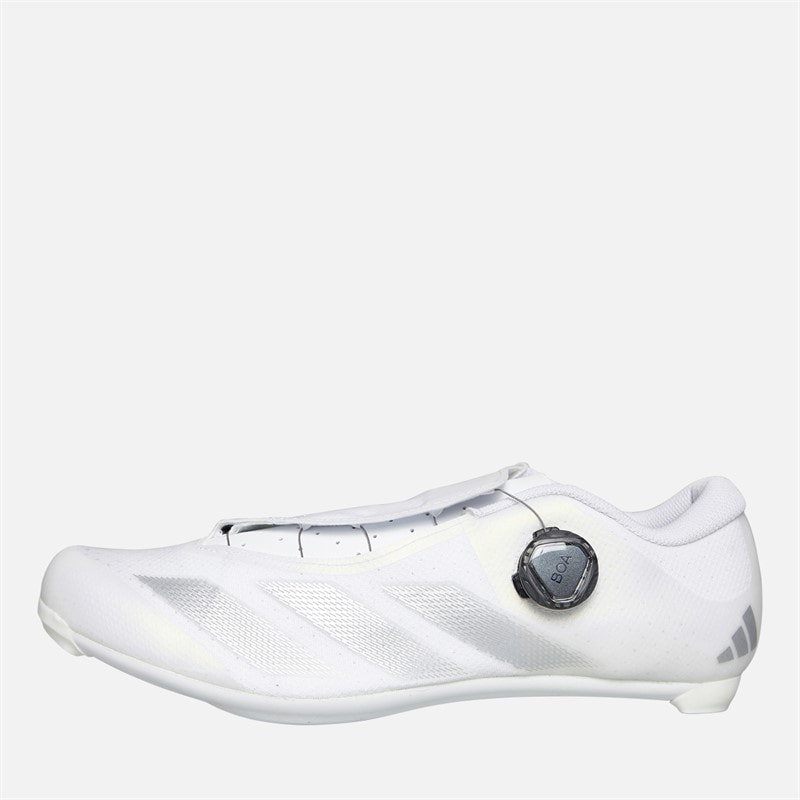 adidas Heren Tempo 3 Strepen BOA Fietsschoenen Cloud White/Silver Metallic/Core Black