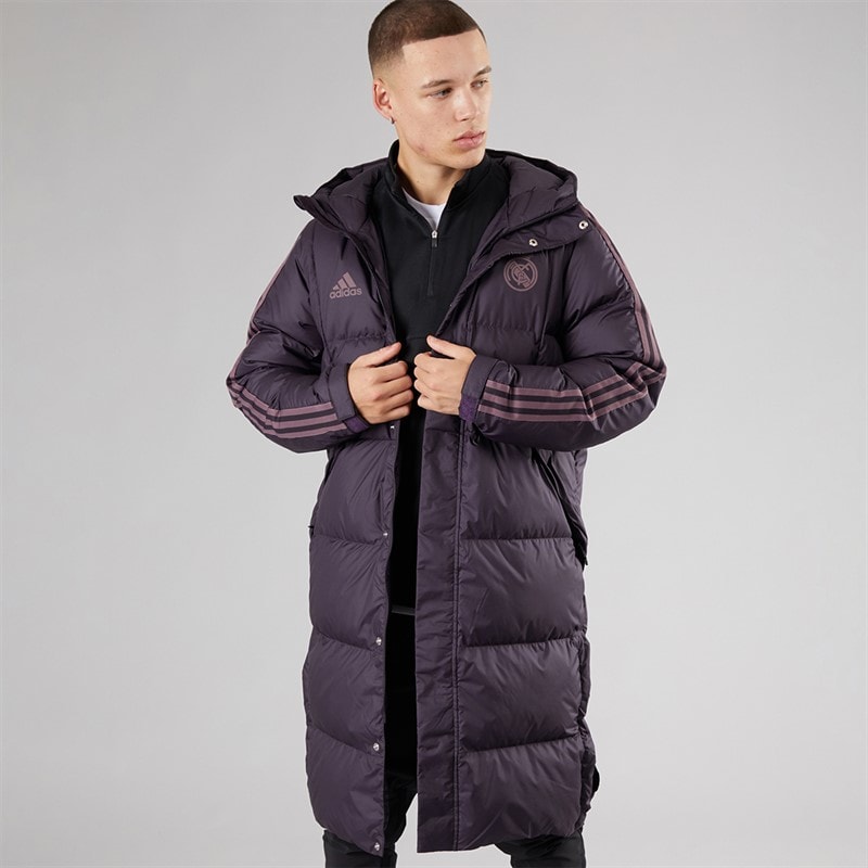 adidas Heren RMCF Real Madrid Seizoens Gebonden Hoodie Donsjas Aurora Black