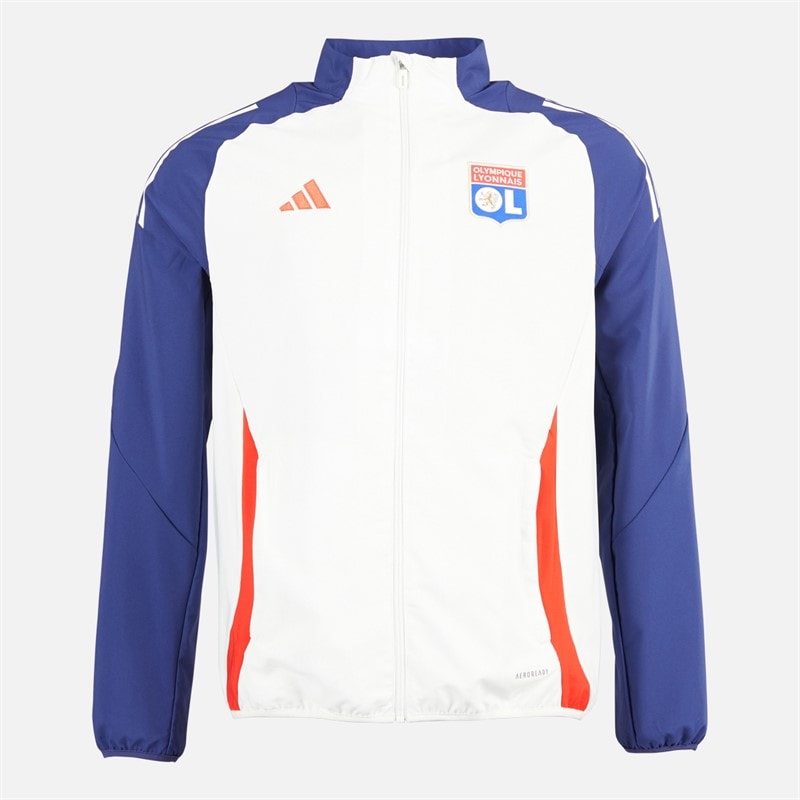 adidas Heren OL Olympique Lyon Presentatie Jas wit Tint/Midnight Indigo/Bright Red