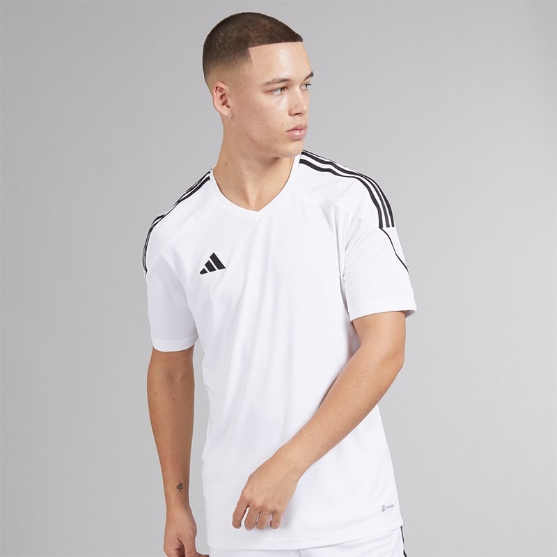 adidas Heren Tiro 23 League T-Shirt Wit/Zwart
