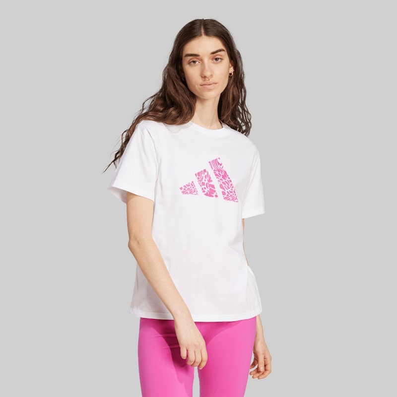 adidas Dames Camo Grafisch T-shirt Wit