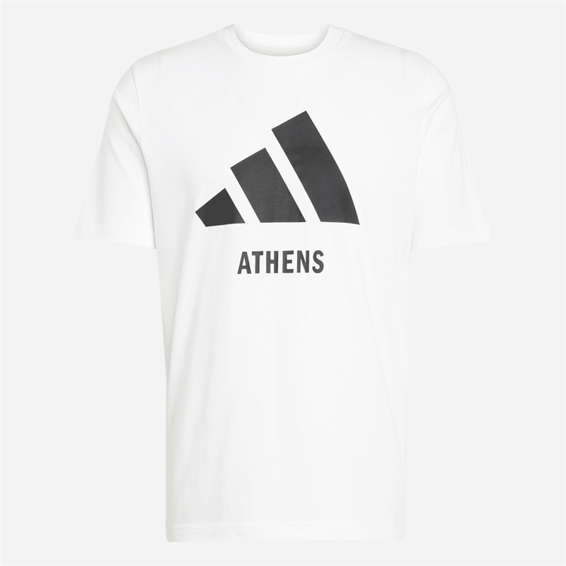 adidas Heren Logo Athene T Shirt Wit