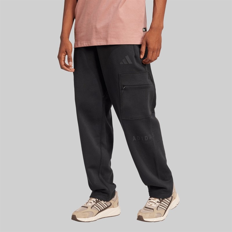 adidas Heren All SZN Fleece Losse Cargo Broek Zwart/Zwart
